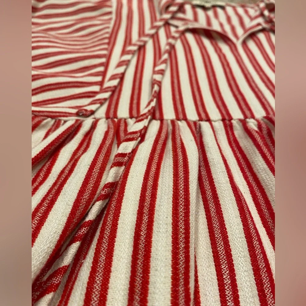 Huxley Long Sleeve Babydoll Red White Striped Dress Small FRNCH S - Picture 6 of 8